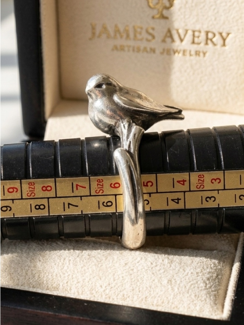 James Avery Retired Like New  Bird on Branch Ring